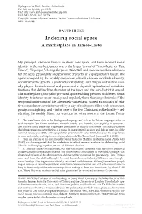 Indexing Social Space a Marketplace in Timor-Leste