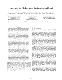 Integrating the UB-Tree Into a Database System Kernel