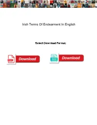 Irish Terms of Endearment in English
