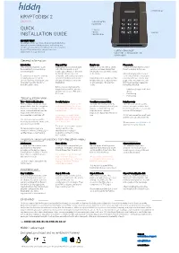 Kryptodisk 2 Quick Installation Guide