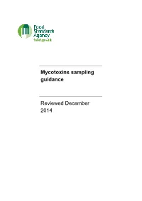 Mycotoxins Sampling Guidance