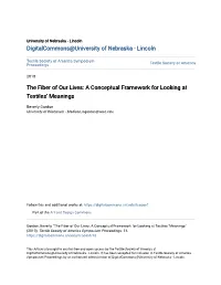 The Fiber of Our Lives: a Conceptual Framework for Looking at Textilesâ
