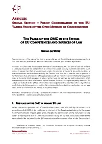 The Place of the OMC in the System of EU Competences and Sources of Law