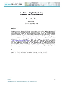 The Power of Digital Storytelling to Support Teaching and Learning