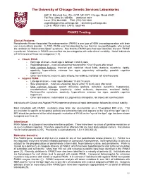 The University of Chicago Genetic Services Laboratories PANK2 Testing