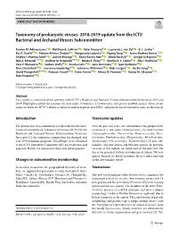 2018-2019 Update from the ICTV Bacterial and Archaeal Viruses