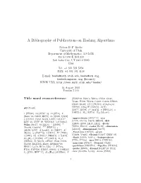A Bibliography of Publications on Hashing Algorithms