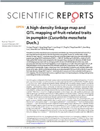 A High-Density Linkage Map and QTL Mapping of Fruit-Related Traits in Pumpkin (Cucurbita Moschata Duch.)