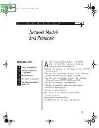 Network Models and Protocols