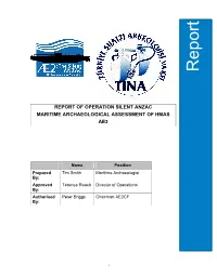 REPORT OFOPERATIONSILENTANZAC Peter Briggs Terence Roach Tim Smith Name