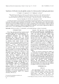 Synthesis of Efficient Iron Phosphide Catalyst for Electrocatalytic Hydrogen Generation T
