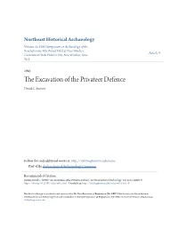 The Excavation of the Privateer Defence David C