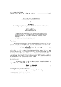A NEW FRACTAL DERIVATION X