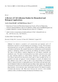 A Review of Cell Adhesion Studies for Biomedical and Biological Applications