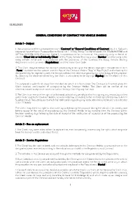 GENERAL CONDITION of CAR SHARING CONTRACT Size
