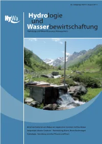 Hydrologie Und Wasserbewirtschaftung Hydrology and Water Resources Management