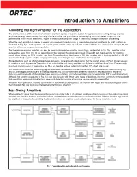 Introduction to Amplifiers