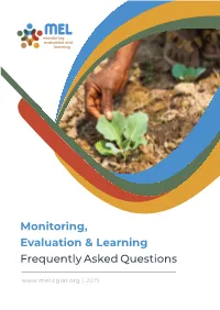 Monitoring, Evaluation & Learning Frequently Asked Questions