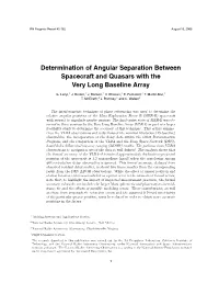 Determination of Angular Separation Between Spacecraft and Quasars with the Very Long Baseline Array