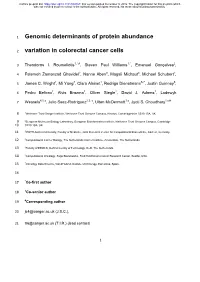 Genomic Determinants of Protein Abundance Variation in Colorectal