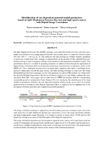 Identification of Rate Dependent Material Model Parameters Based