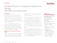 Mcafee Virusscan Enterprise for Storage
