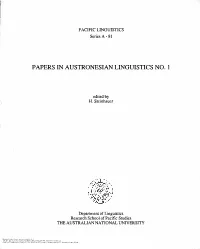 Papers in Austronesian Linguistics No. 1