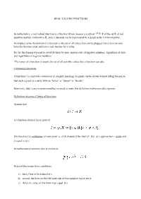 Real Valued Functions
