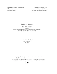 Robert Bechtle Oral History Transcript