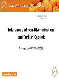 Tolerance and Non-Discrimination I and Turkish Cypriots