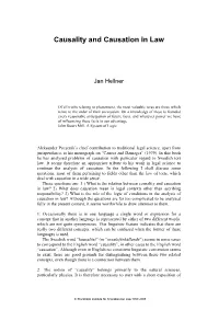 Causality and Causation in Law