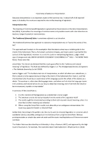 Importance of Statutory Interpretation Statutory Interpretation Is An