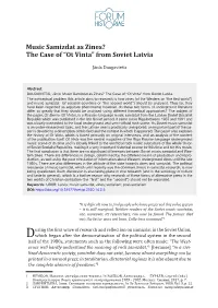 Music Samizdat As Zines? the Case of Ot Vinta from Soviet Latvia
