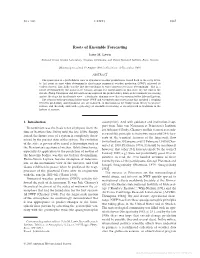Roots of Ensemble Forecasting