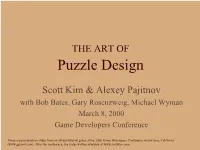 THE ART of Puzzle Game Design