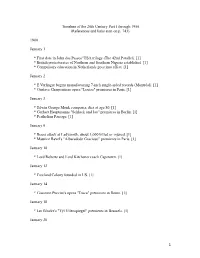 Timeline of the 20Th Century Part I Through 1950 (References and Links Start on P. 743) 1900 January 1 * First Date in John