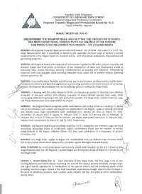 Wage Order No. Iva-15 / Rules Implementing