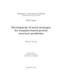 Development of Novel Strategies for Template-Based Protein Structure Prediction