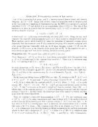Math 210C. Fundamental Groups of Lie Groups Let G Be a Connected Lie Group, and Γ a Discrete Normal (Hence Closed and Central) Subgroup