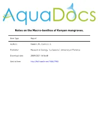 Notes on the Macro-Benthos of Kenyan Mangroves
