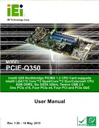 PCIE-Q350 PICMG 1.3 CPU Card