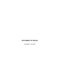 Statement of Rules