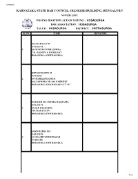 Voter List Poling Booth/Place of Voting: Hosadurga