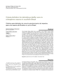 Criteria Definition for Delimiting a Buffer Zone to a Biosphere Reserve in Southern Brazil