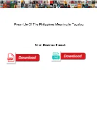Preamble of the Philippines Meaning in Tagalog