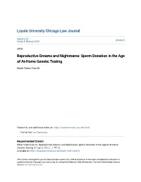 Reproductive Dreams and Nightmares: Sperm Donation in the Age of At-Home Genetic Testing