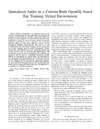 Spatialised Audio in a Custom-Built Opengl-Based Ear Training Virtual Environment