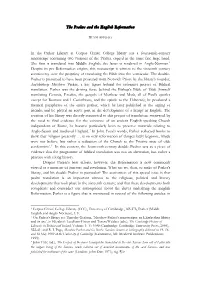 The Psalms and the English Reformation in the Parker Library At