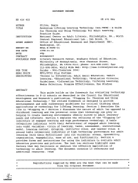 Assessing Lifelong Learning Technology (ALL-TECH): a Guide for Choosing and Using Technology for Adult Learning