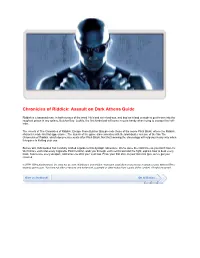 Chronicles of Riddick: Assault on Dark Athena Guide